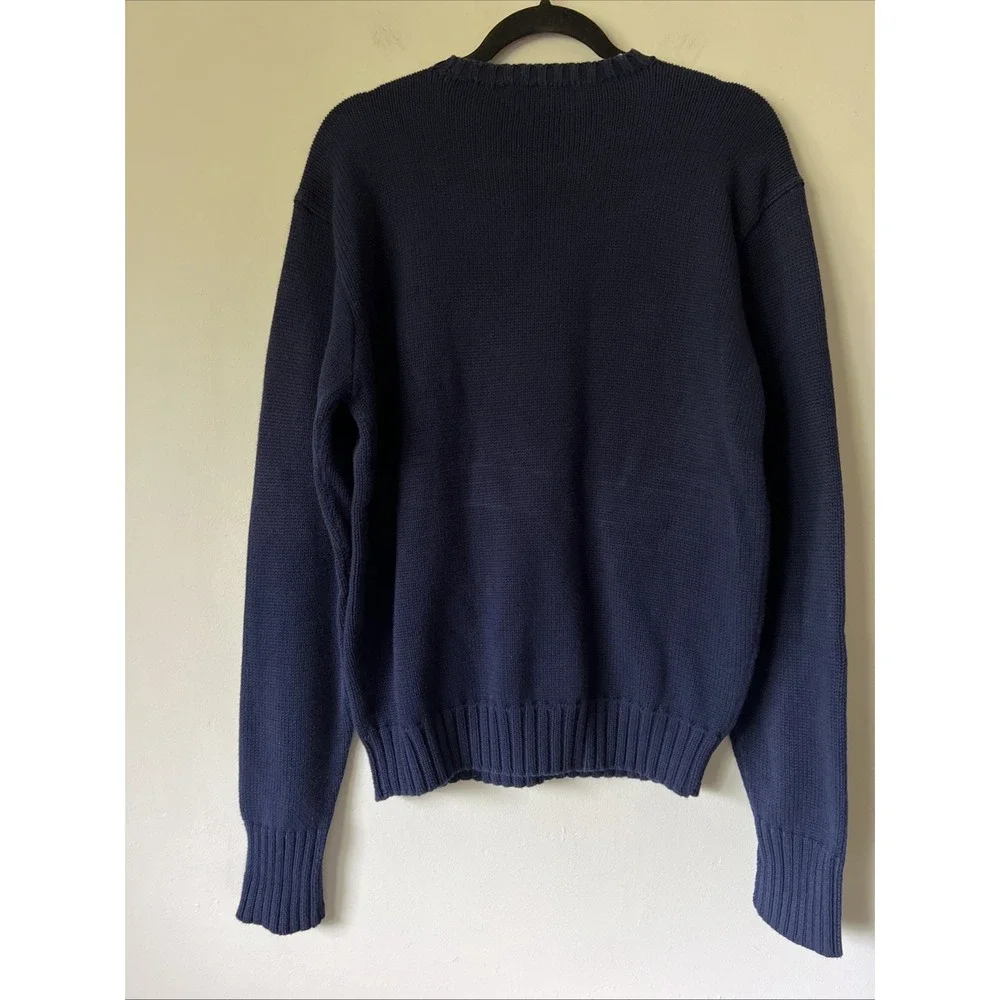90's Vintage Polo Ralph Lauren Sweater Men's M Navy Blue Crewneck Cotton